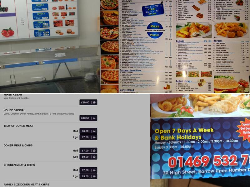 Barrow Pizza Fish & Chips Menu