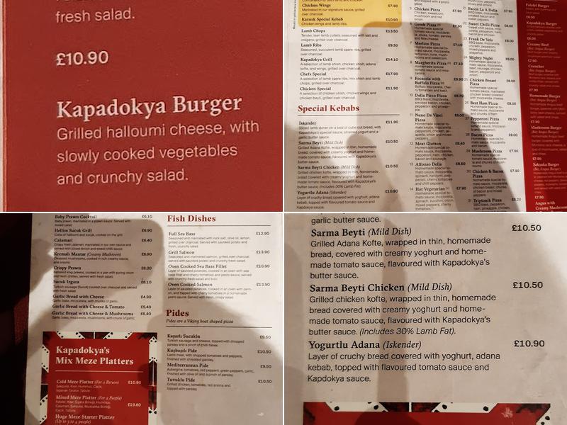 Kapadokya Menu