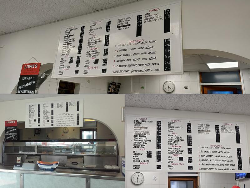 Harvey's Fish & Chips Menu