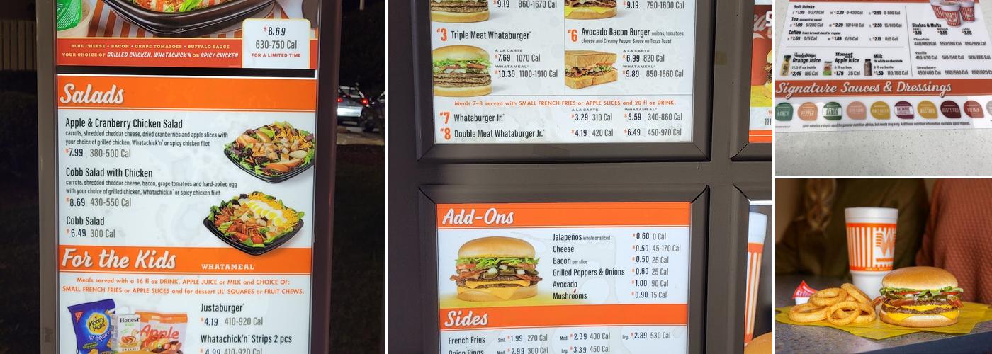 Whataburger Menu