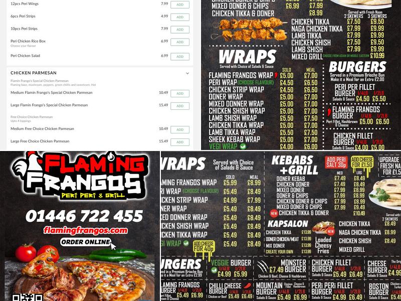 Flaming Frangos Menu