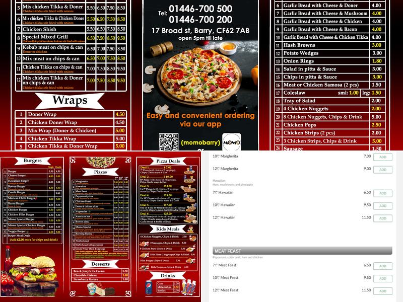 Momo pizza Menu