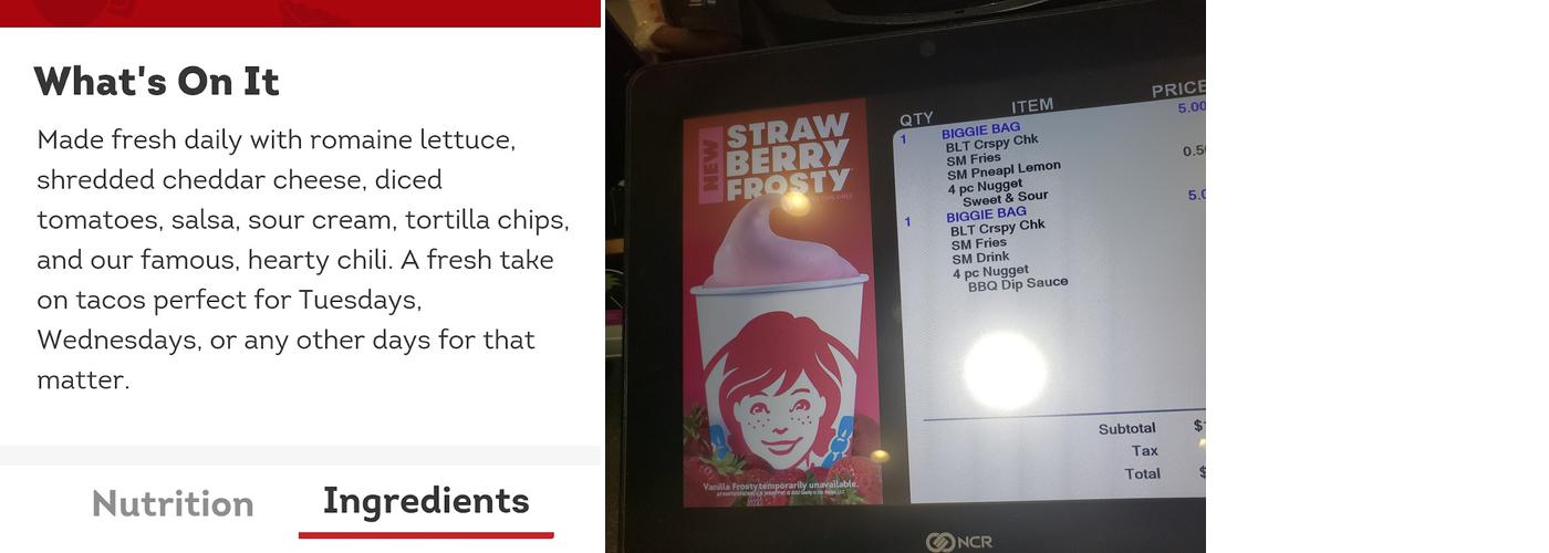 Wendy's Menu