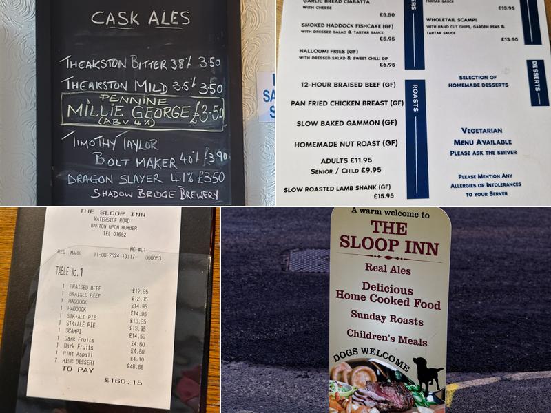 The Sloop Inn Menu
