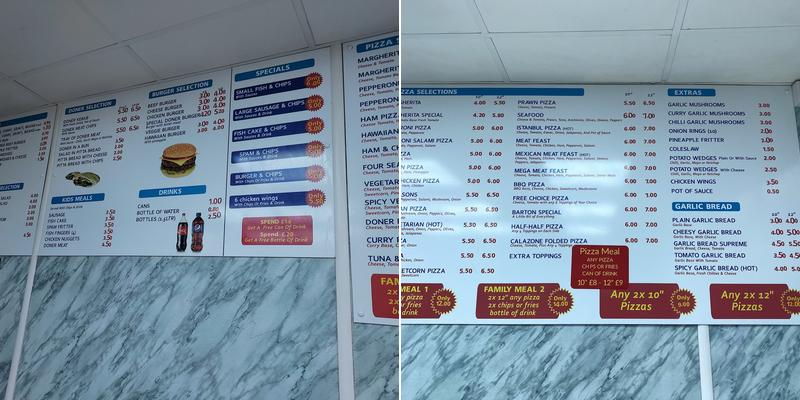 Barton Fish & Chips Menu