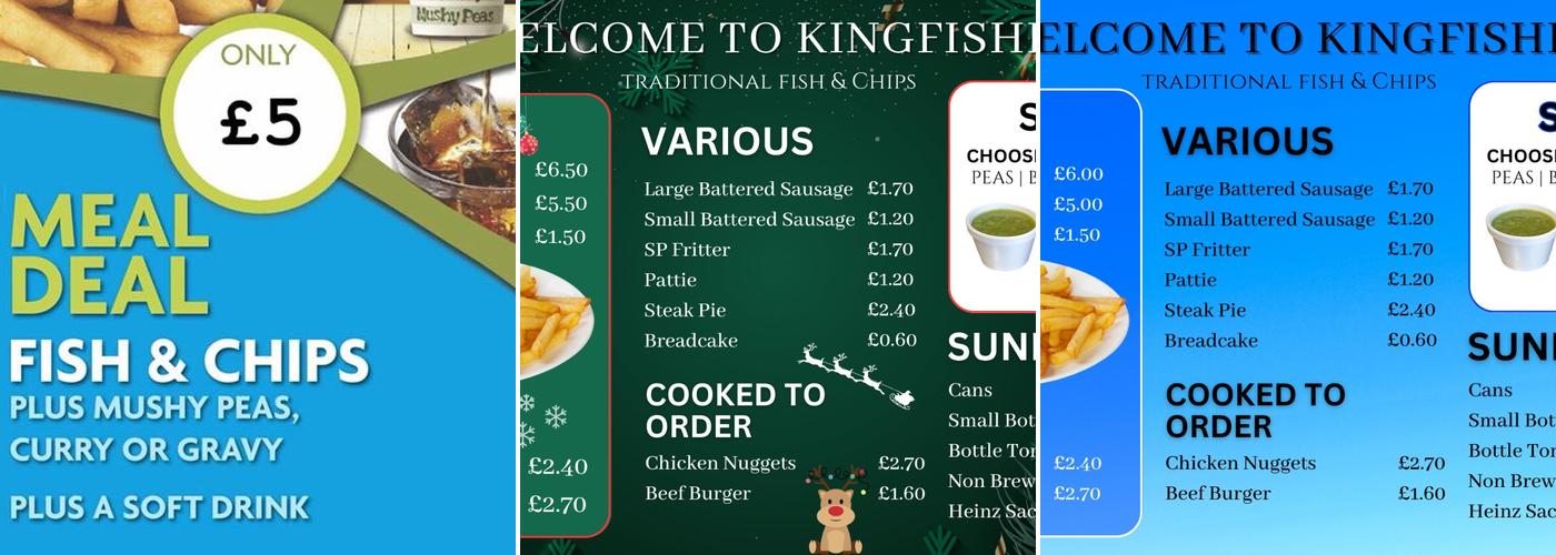 Kingfisher Menu