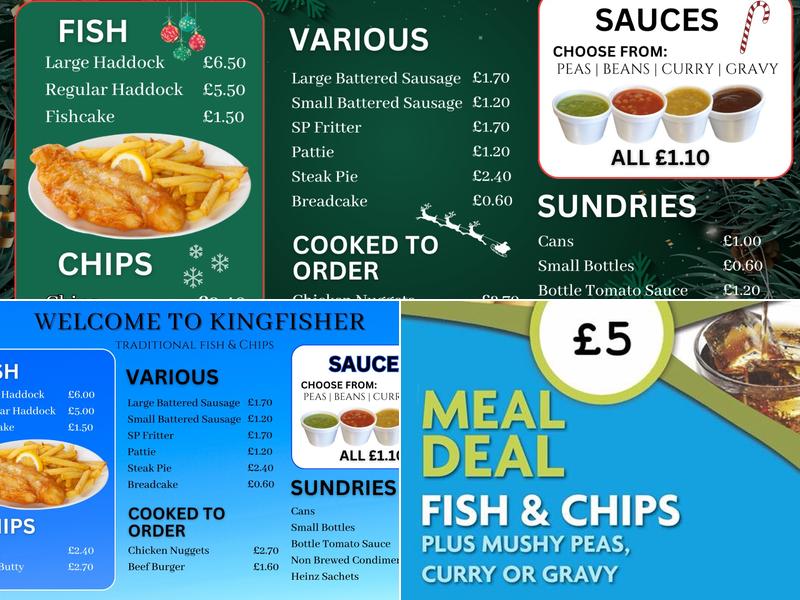 Kingfisher Menu