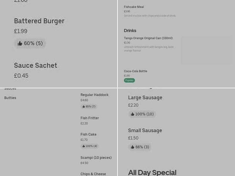 Regal Fisheries Menu