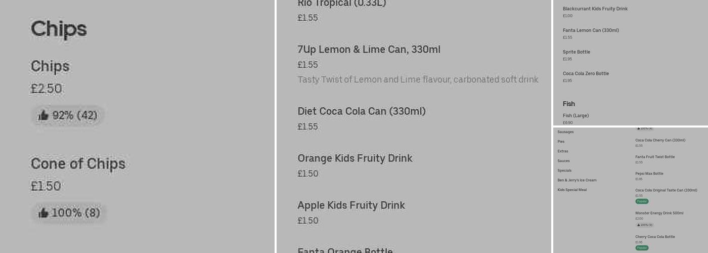 Viking Fisheries Menu