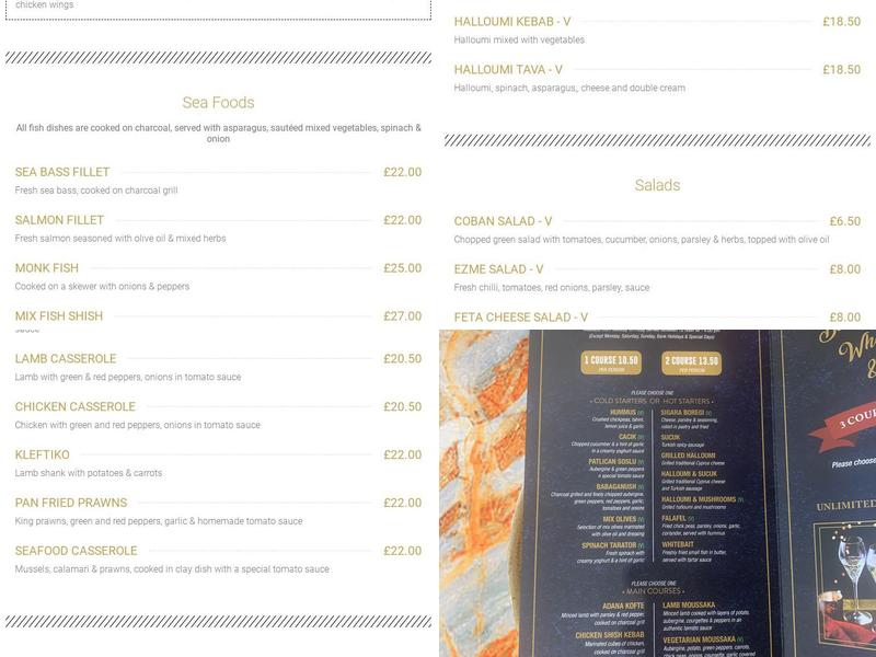 Plush Restaurant Menu