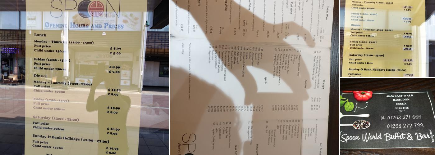 Spoon World Buffet & Bar Menu