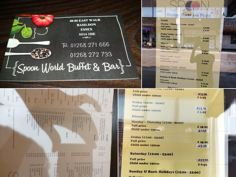Spoon World Buffet & Bar Menu