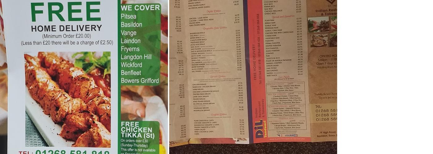 Dil Tandoori Menu