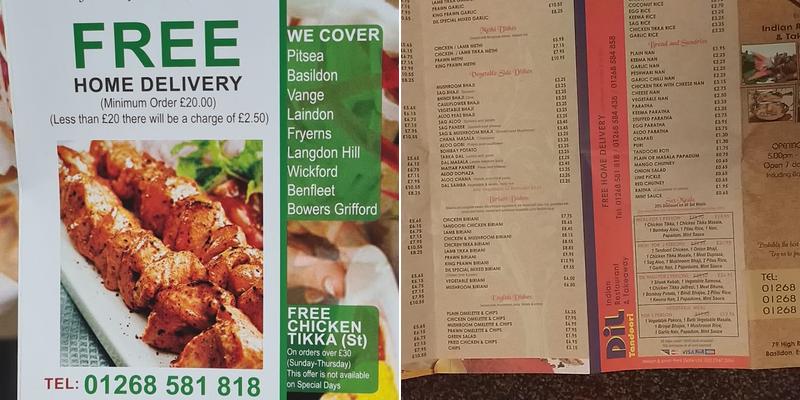 Dil Tandoori Menu