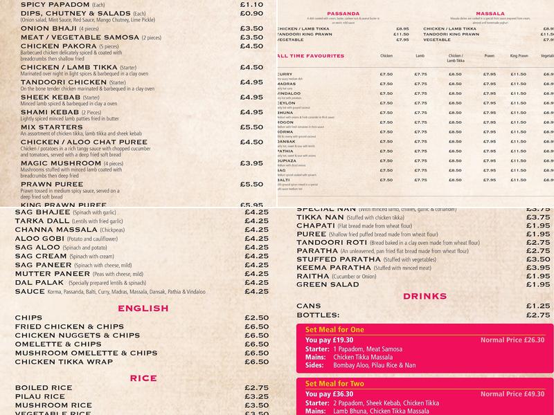 Pink Chilliz Menu