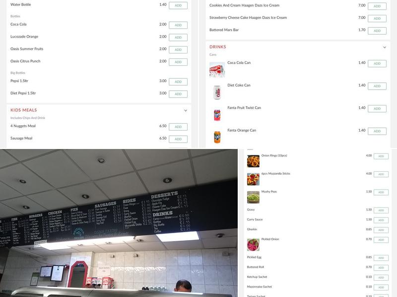 Britannia Fish and chips Menu