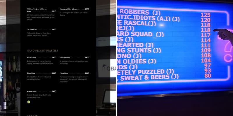 Q Ball Sports Bar Menu