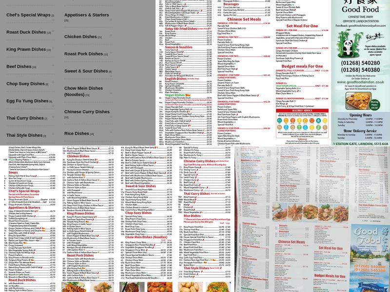 Good Food Menu