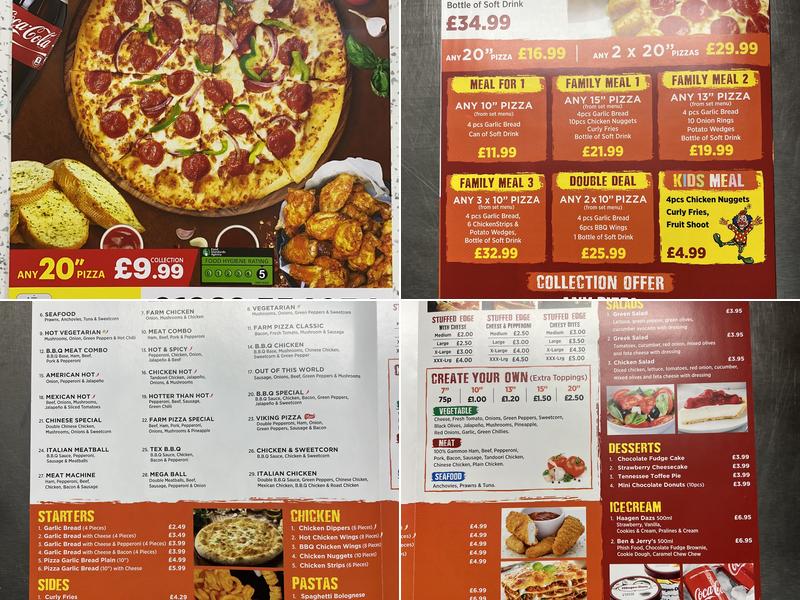 Farm Pizza Basildon Menu