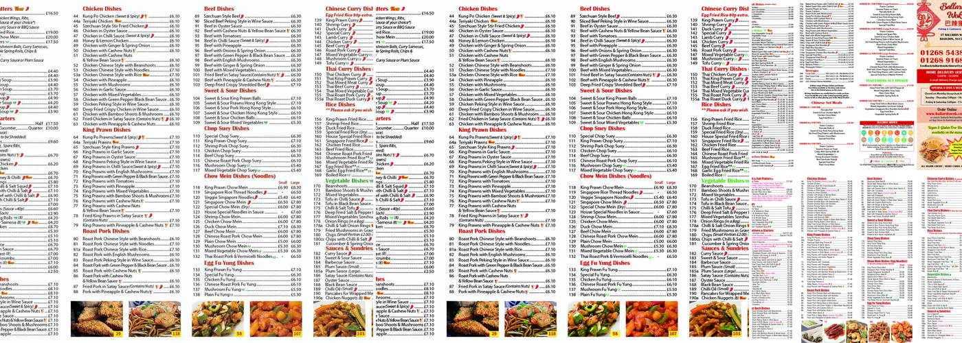Ballards Wok Menu