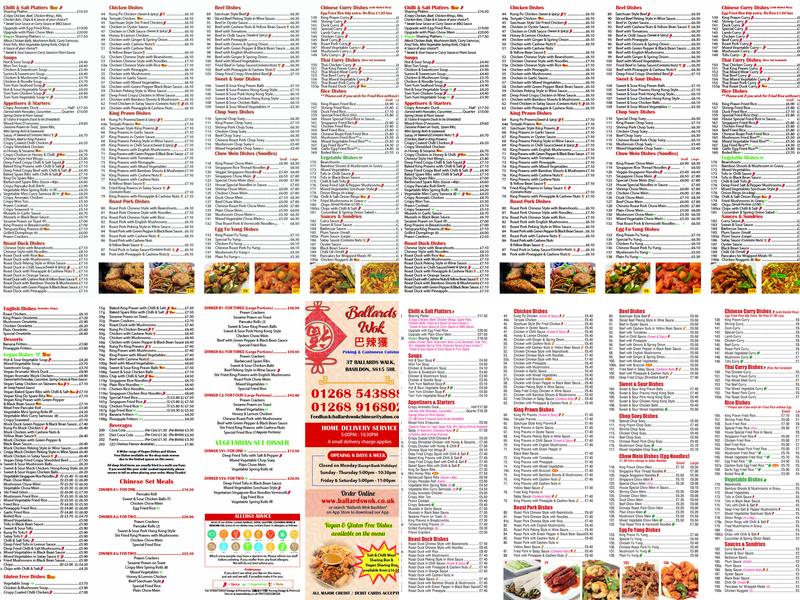 Ballards Wok Menu