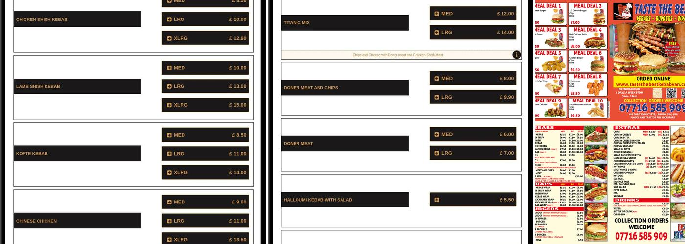 Taste the best Laindon -Basildon Menu