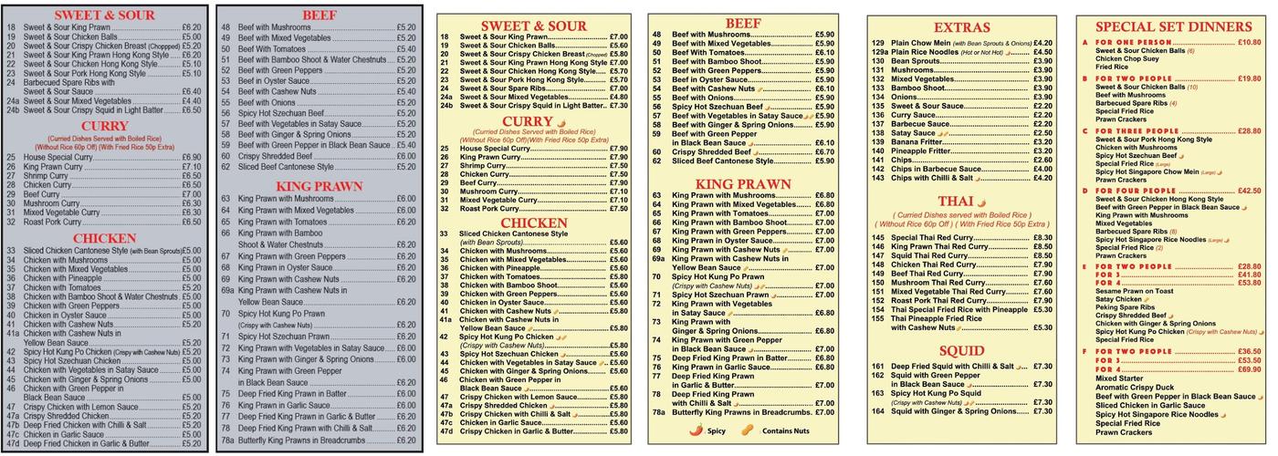 Wickford Chinese Takeaway Menu