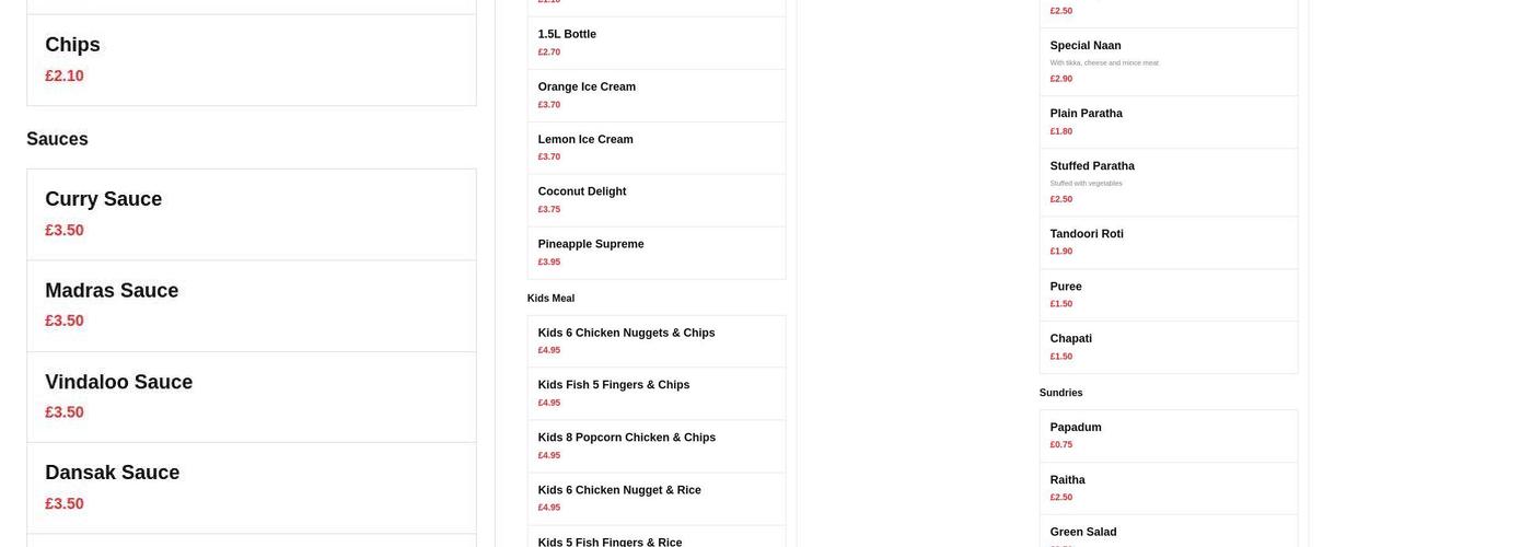 Shuma Indian Takeaway Menu