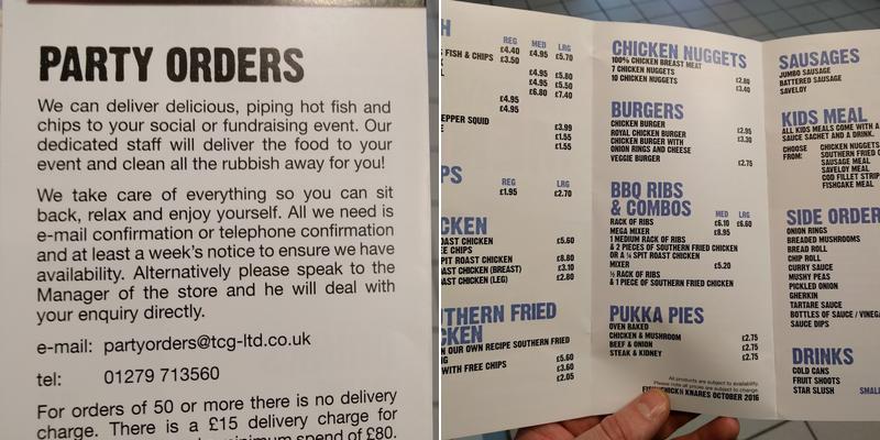 fishnchickn The Knares Menu