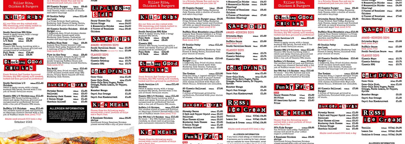 Serial Grill Pitsea Menu