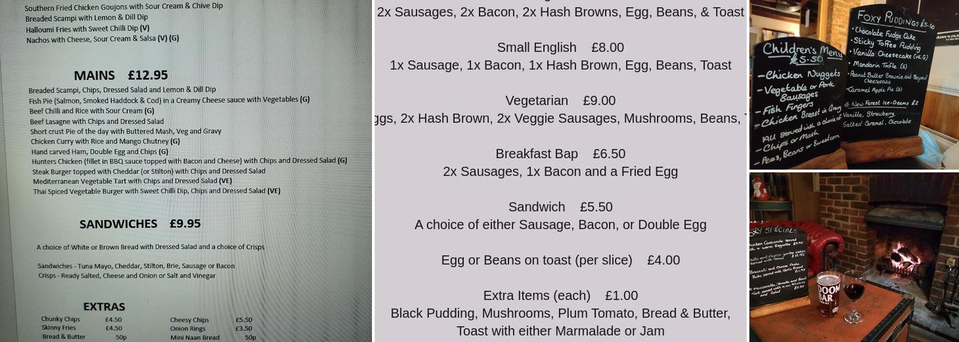 The Fox Inn Menu