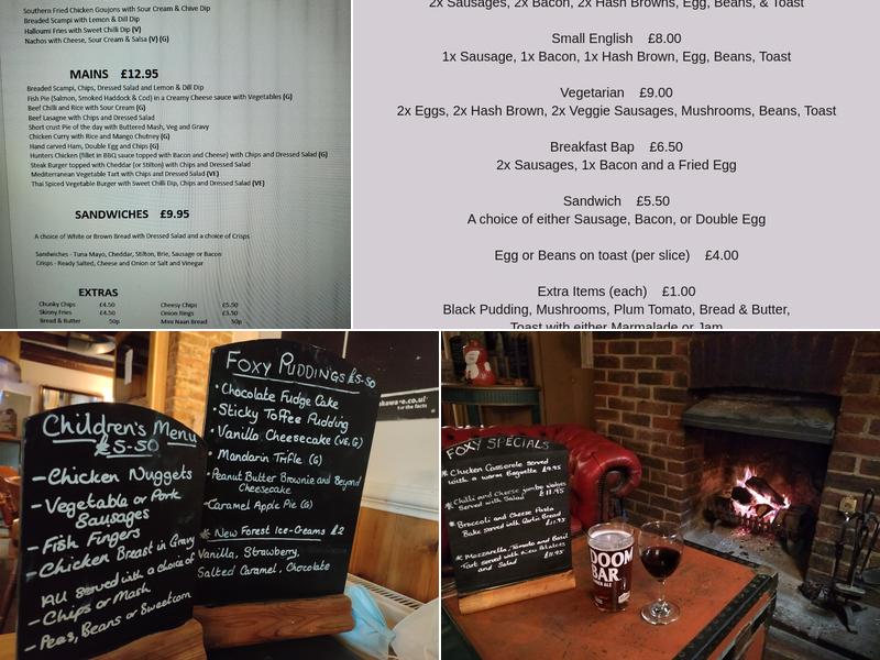 The Fox Inn Menu