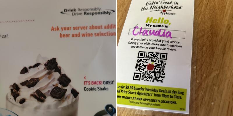 Applebee's Grill + Bar Menu