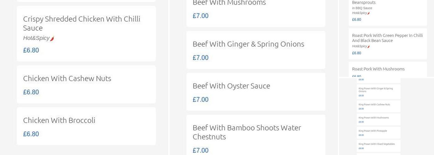 Kings Furlong Takeaway Menu