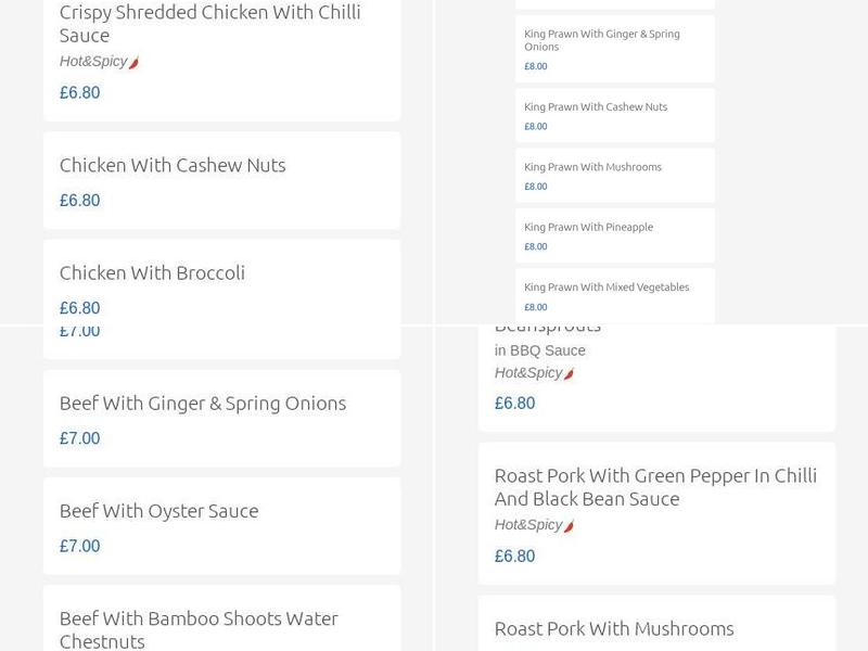 Kings Furlong Takeaway Menu