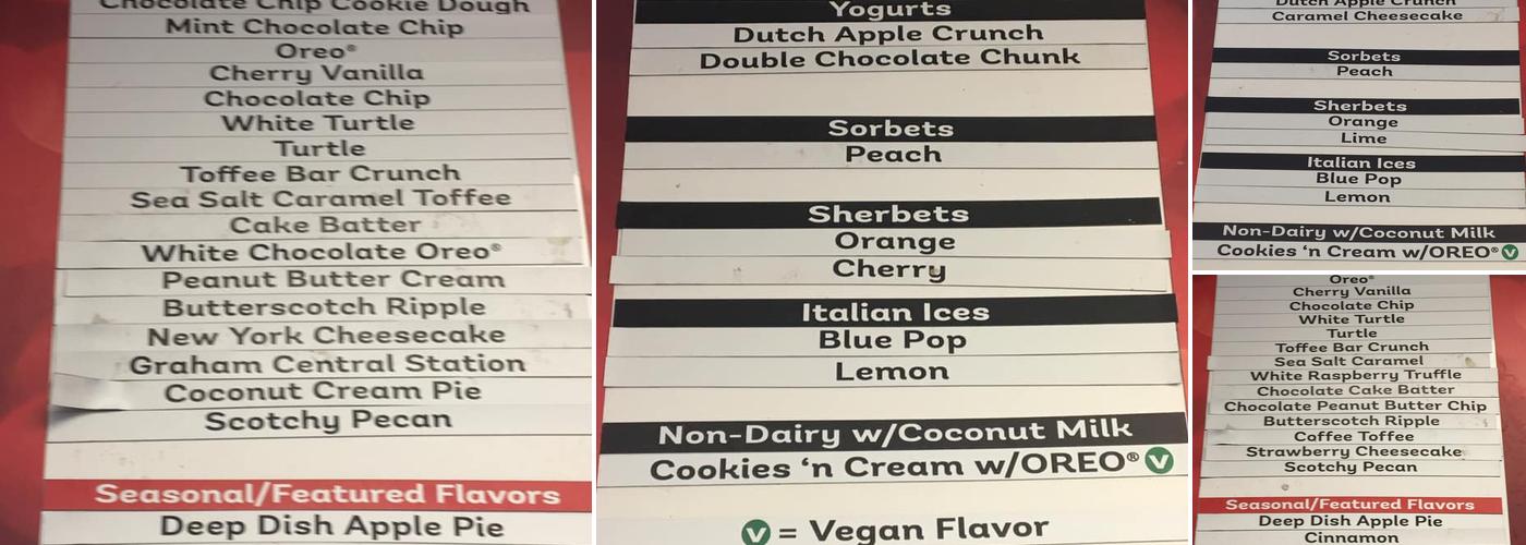Bruster's Real Ice Cream Menu