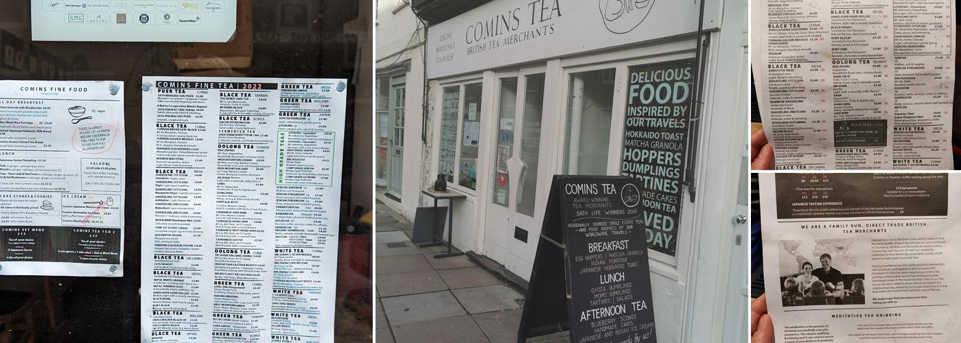 Comins Tea Menu