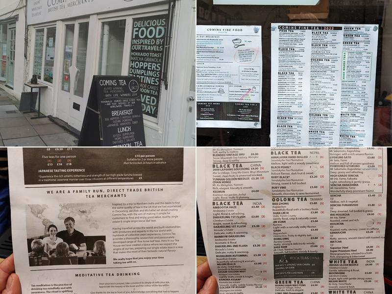 Comins Tea Menu