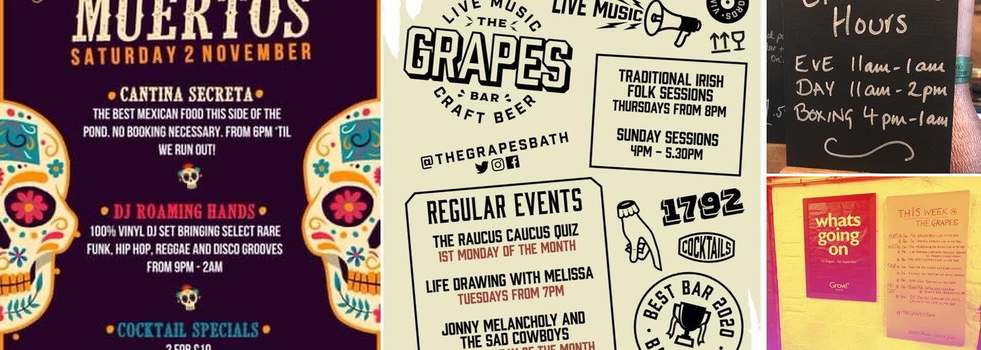 The Grapes Menu