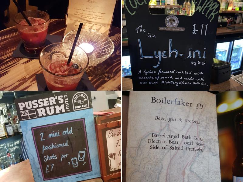 The Bath Gin Bar Menu
