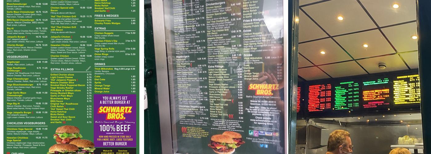 Schwartz Bros Menu