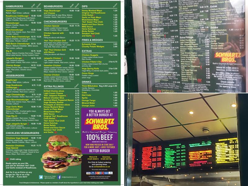 Schwartz Bros Menu