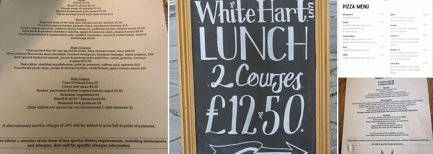 The White Hart Menu