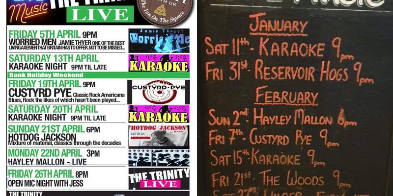 The Trinity Inn Menu