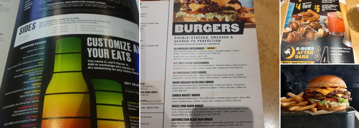 Buffalo Wild Wings Menu