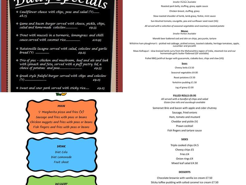 The Cross Keys Menu