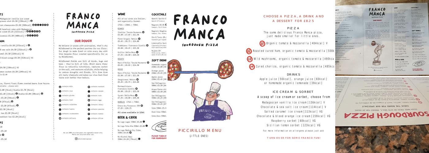 Franco Manca Bath Menu