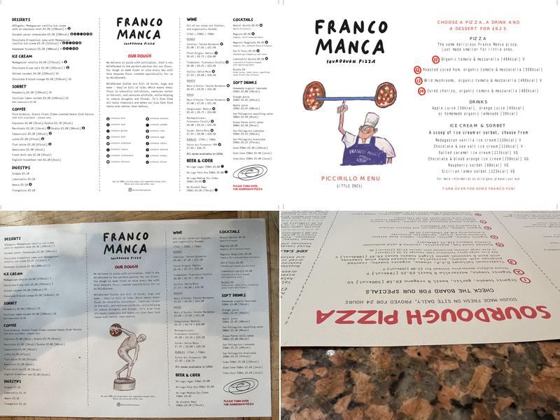 Franco Manca Bath Menu