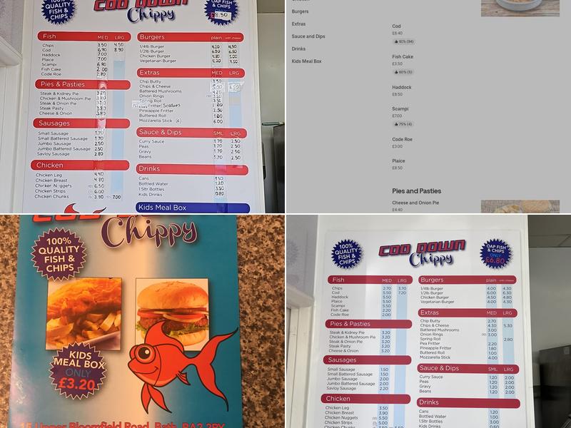 Cod Down Chippy Menu
