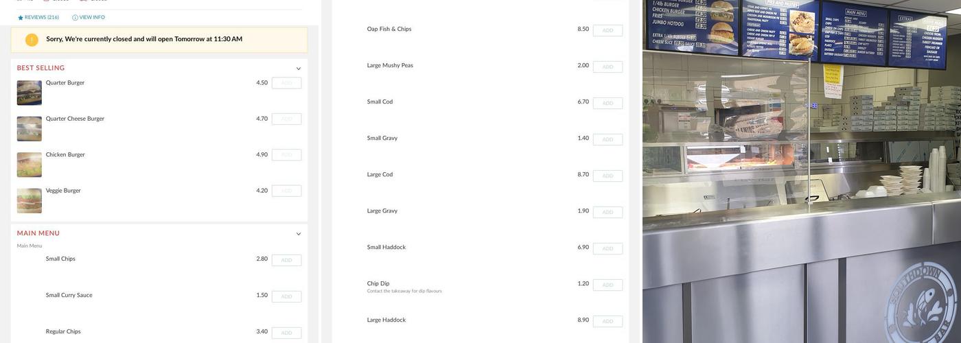 Southdown Fish Bar Menu